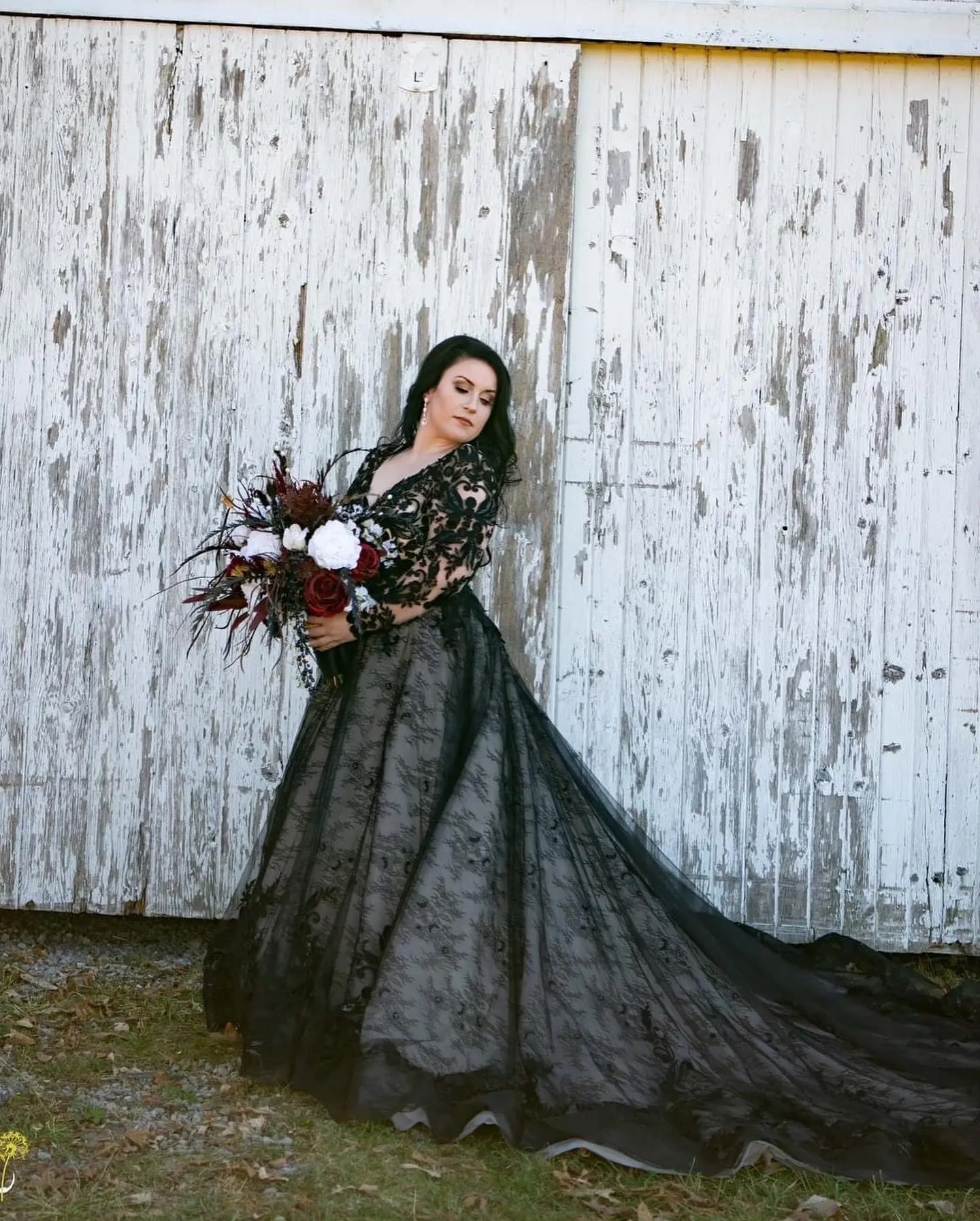 Beautiful Bride Wearing Black Ballgown Wedding Dress Called Zander By Sottero And Midgley