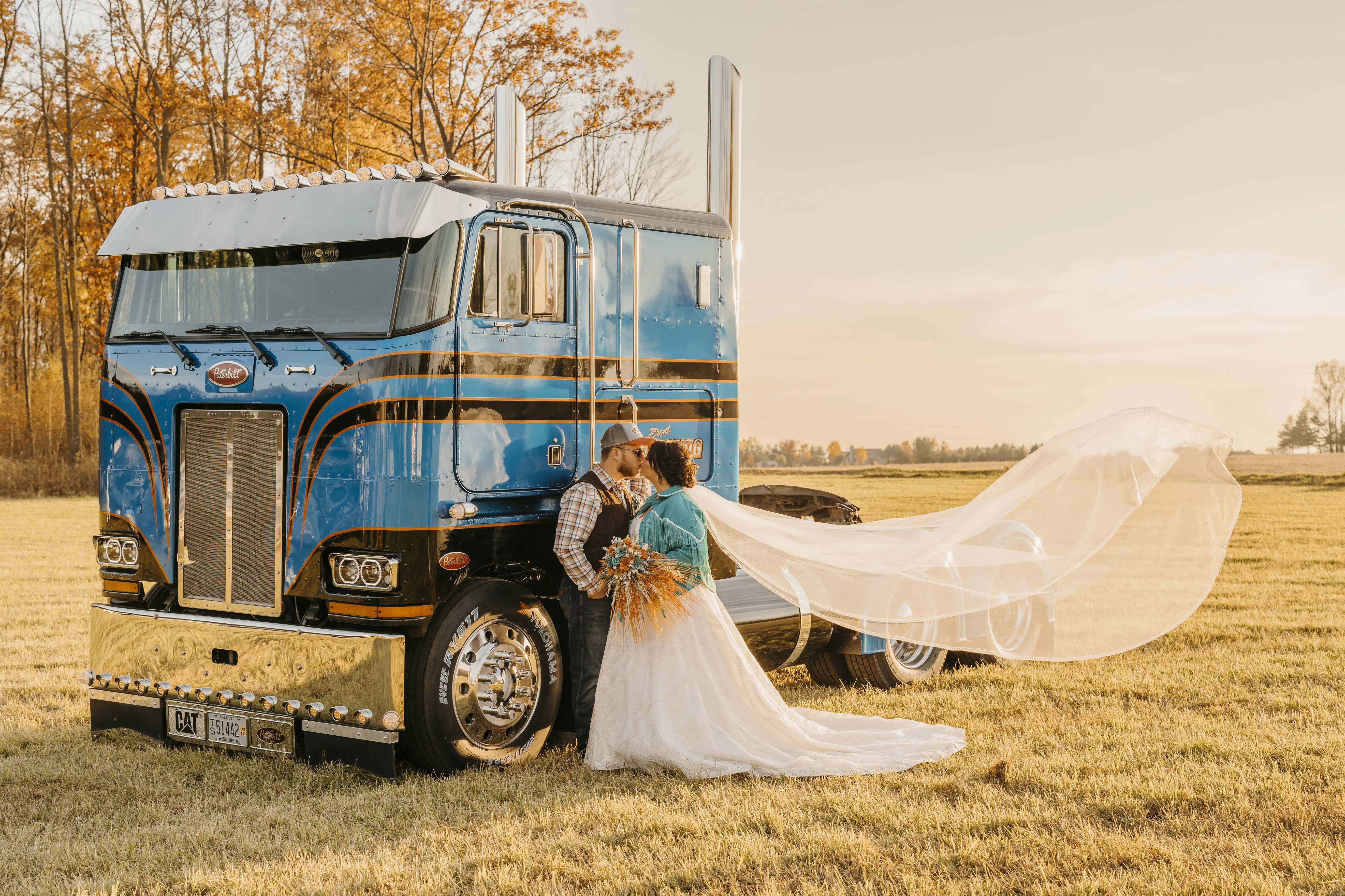 Groom Kissing Bride in Dreamy Boho Princess A-Line Wedding Dress Called Roxanne by Sottero & Midgley