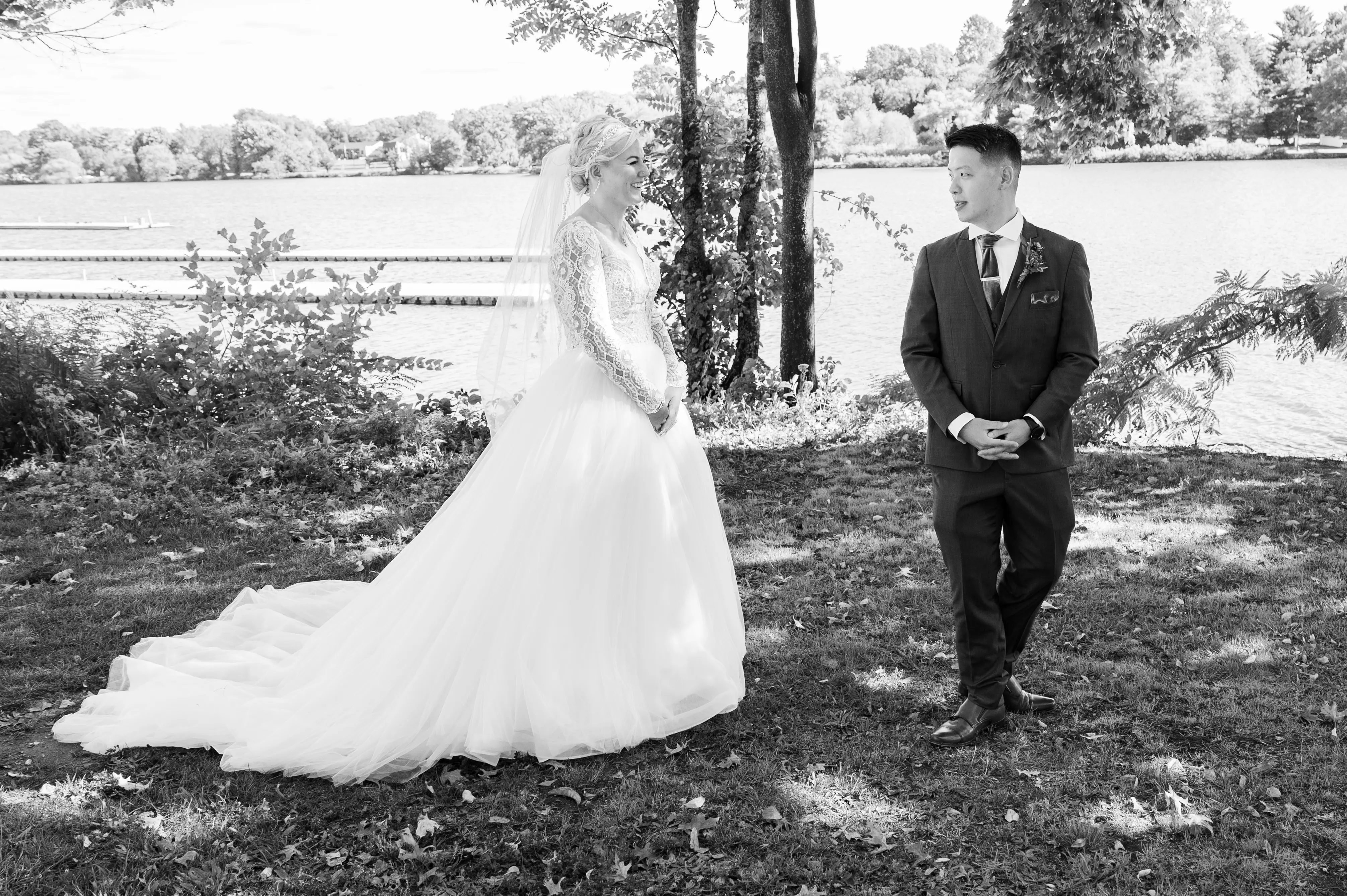 Bride Wearing Princess Ballgown Wedding Dress Called Mallory Dawn By Maggie Sottero With Groom