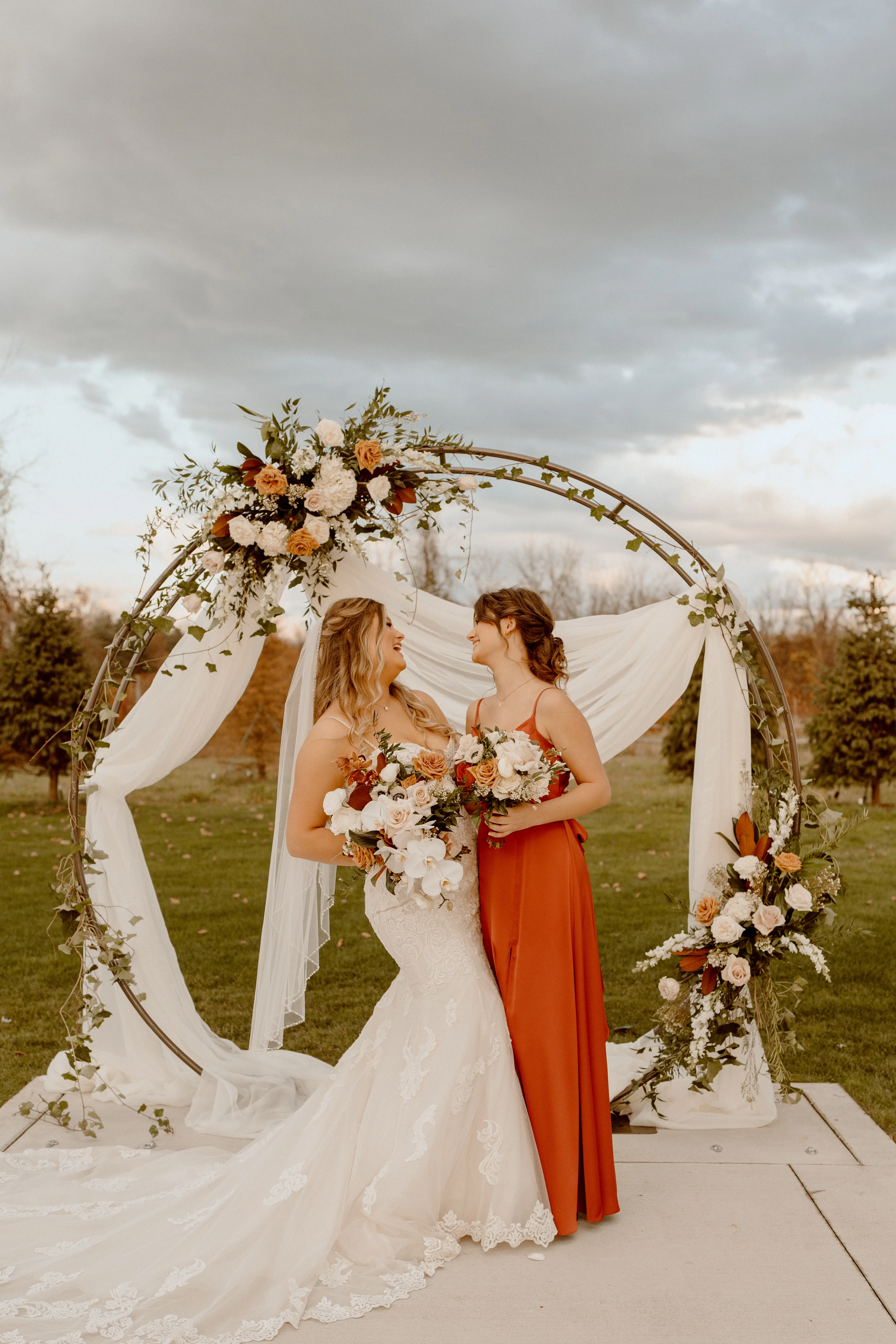 Real Bride in Sparkly Lace Fit-and-Flare Bridal Dress with Plunging Illusion Sweetheart Neckline Called Fiona by Maggie Sottero