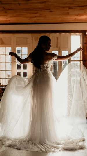 Bride Wearing Boho Sheath Wedding Dress Called Mirra By Maggie Sottero