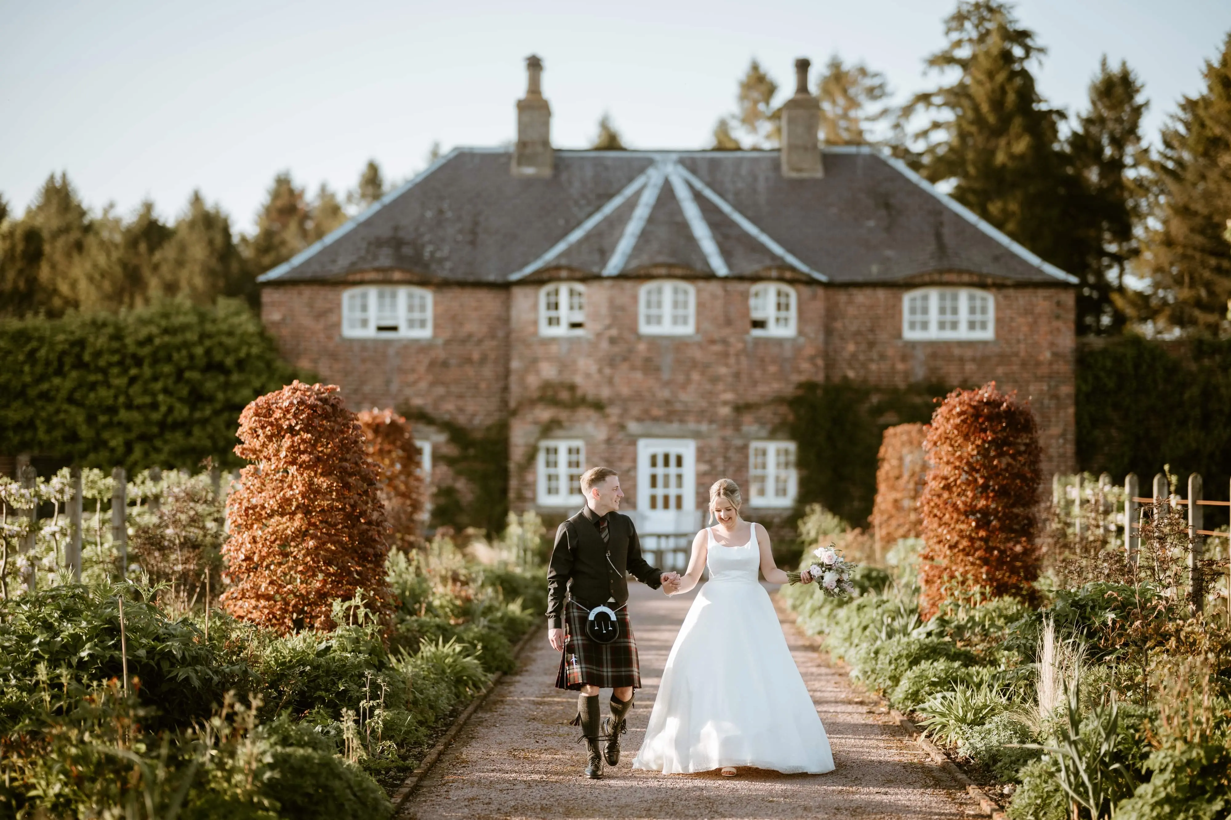 Bride In Sparkle Tulle Square Back Symphony Maggie Sottero With Groom