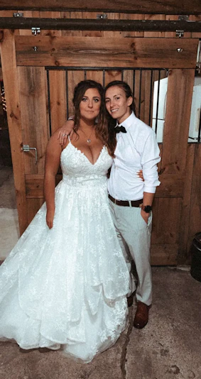 Bride In Lace Ruffled Wedding Dress Called Yuri By Maggie Sottero