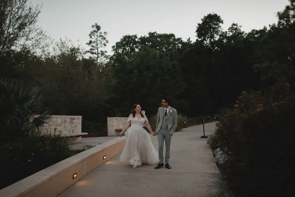 Bride In A-line Floral Hattie Lane Lynette Rebecca Ingram With Groom