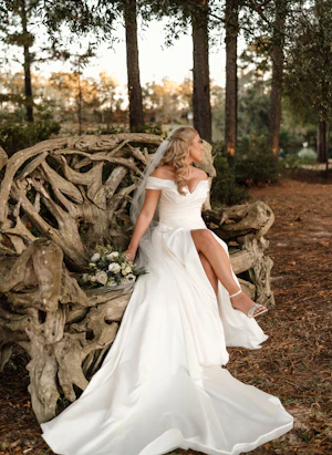 Bride wearing Ekaterina wedding dress by Maggie Sottero
