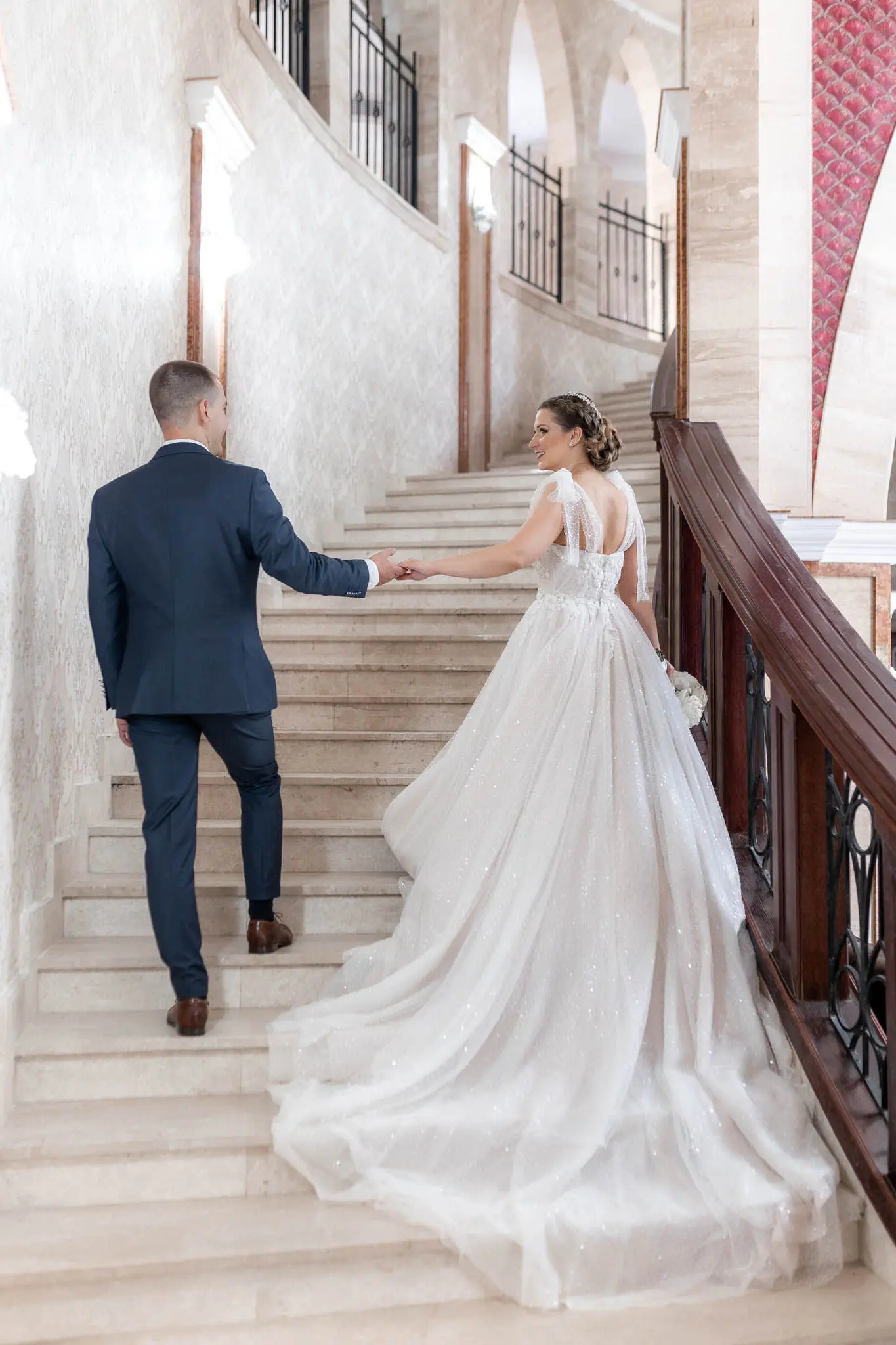 Bride In Fairytale Ball Gown Shasta Sottero Midgley With Groom
