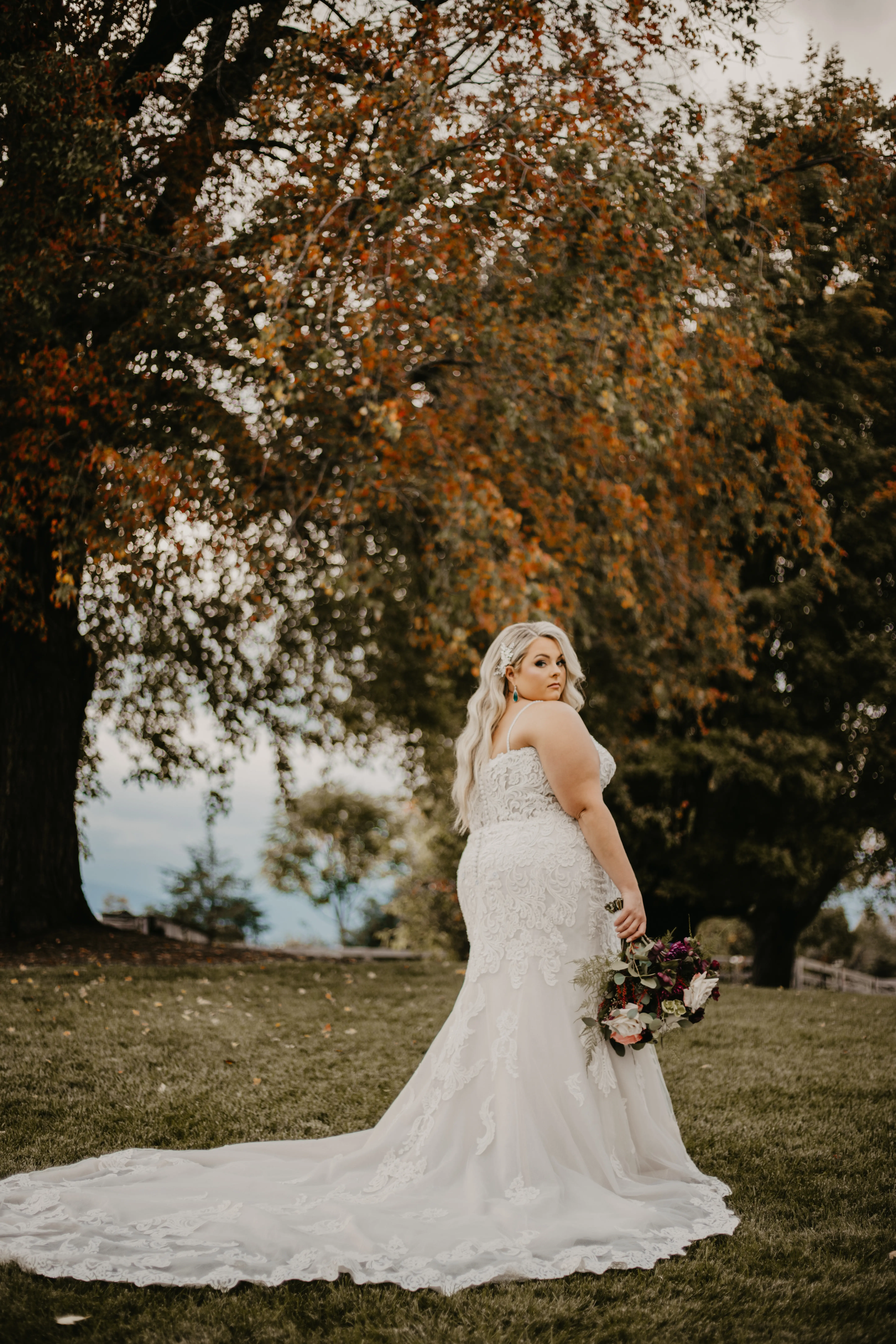 Bride wearing Fiona wedding gown by Maggie Sottero