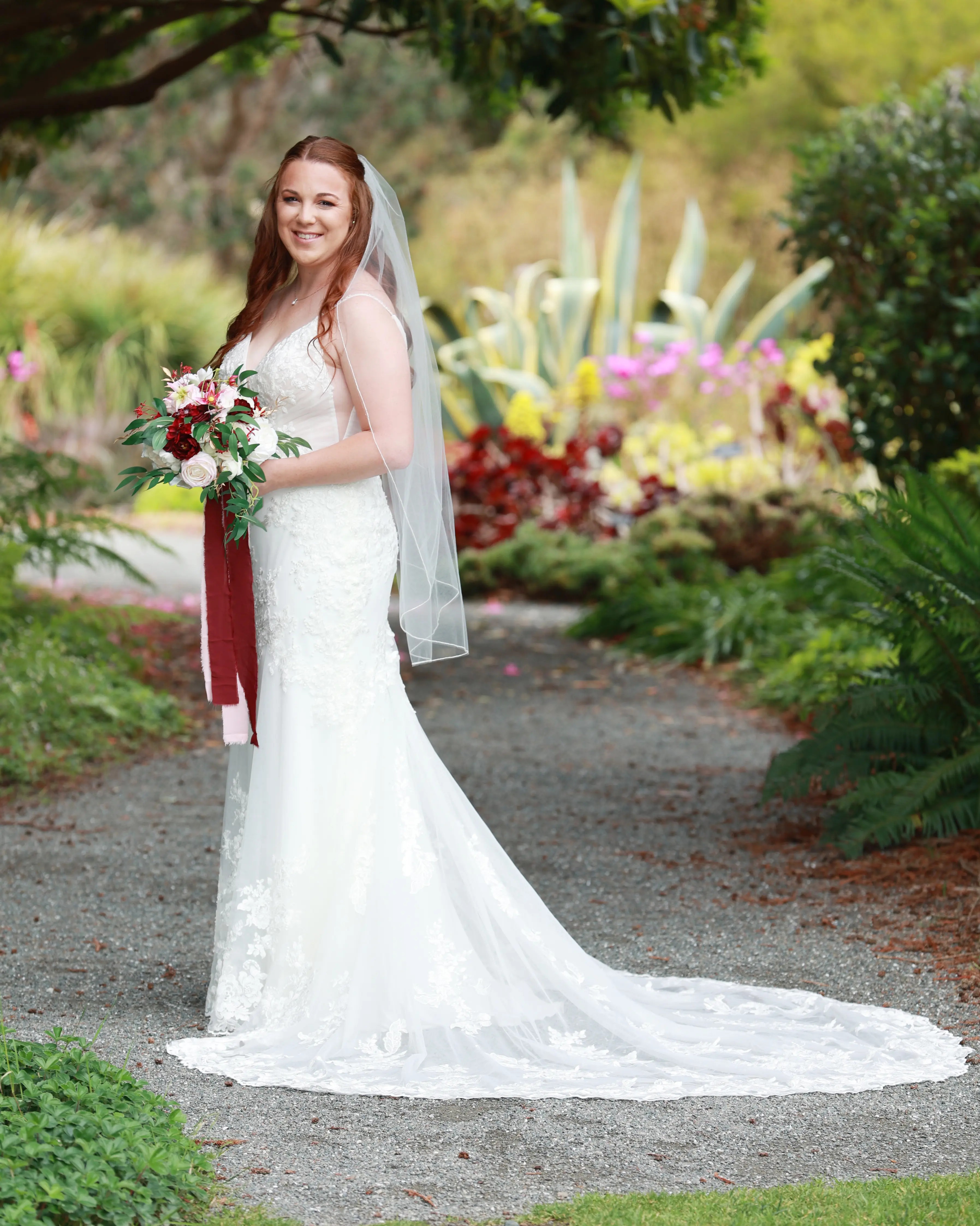 Bride In Lace Mermaid Wedding Dress Called Fontaine By Maggie Sottero