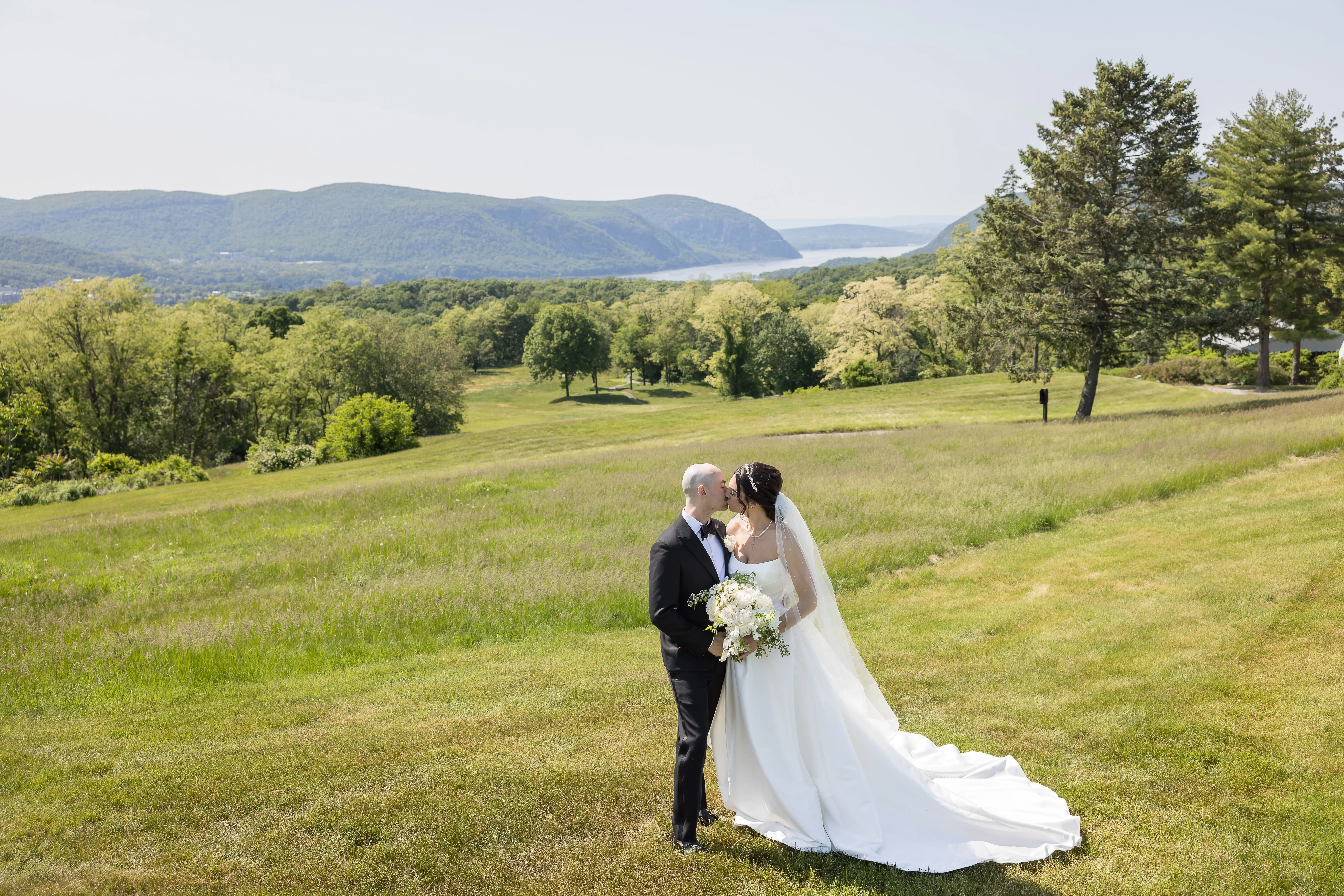 Bride In Sleeveless And Thigh-high Slit Aspen Sottero Midgley With Groom