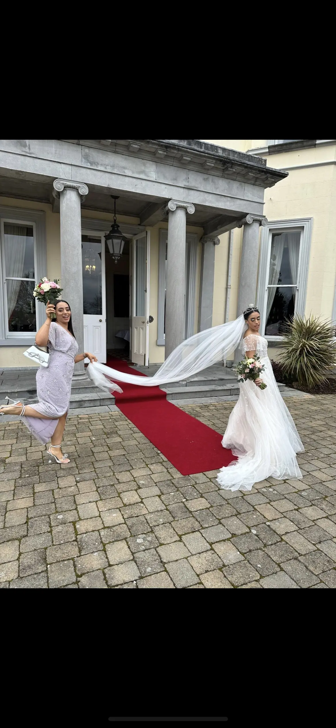Bride In Wedding Dress With Flutter Sleeves Called Paige By Maggie Sottero