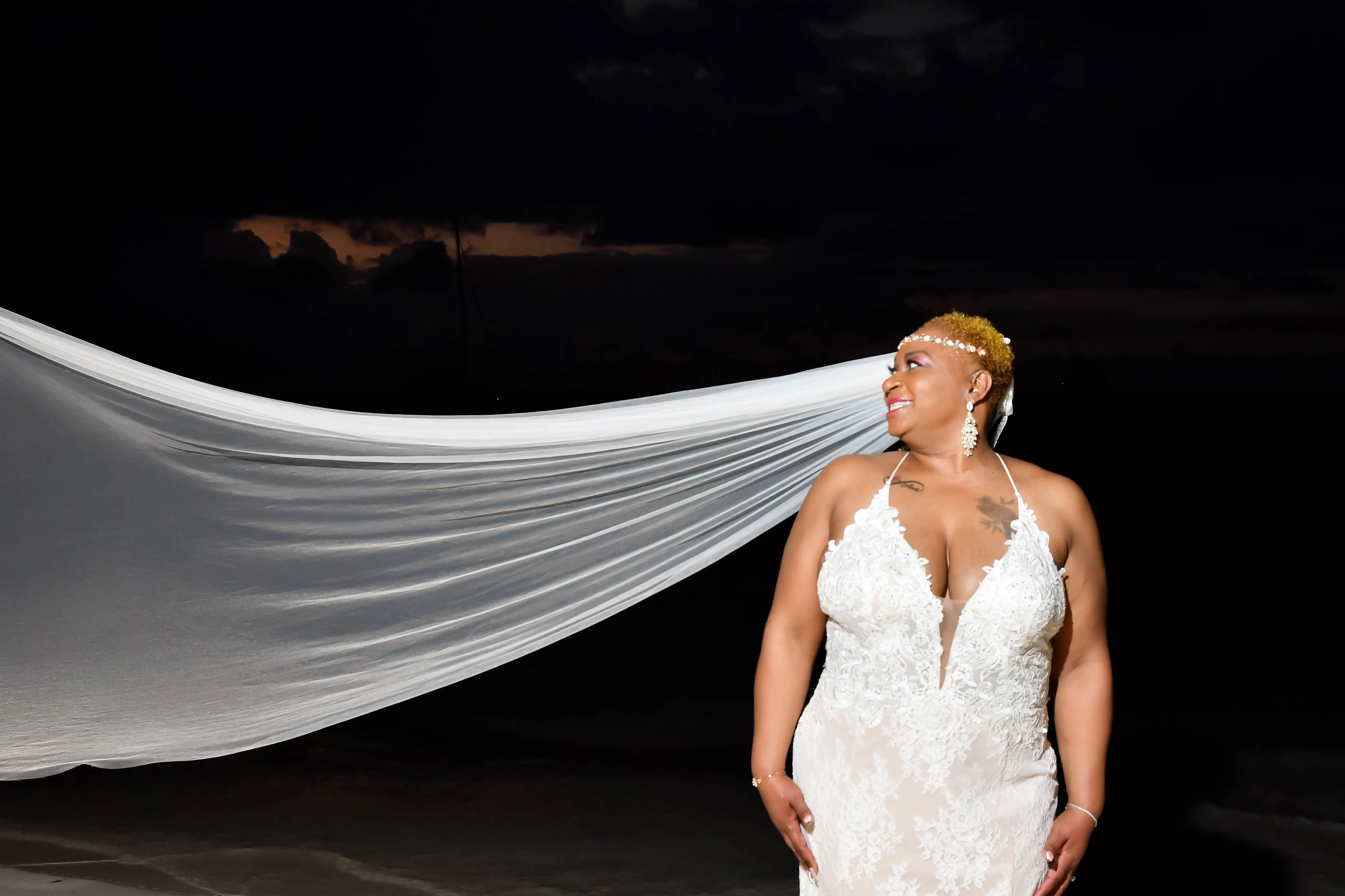 Bride Wearing Sparkly Lace Wedding Dress Called Tuscany Lynette By Maggie Sottero