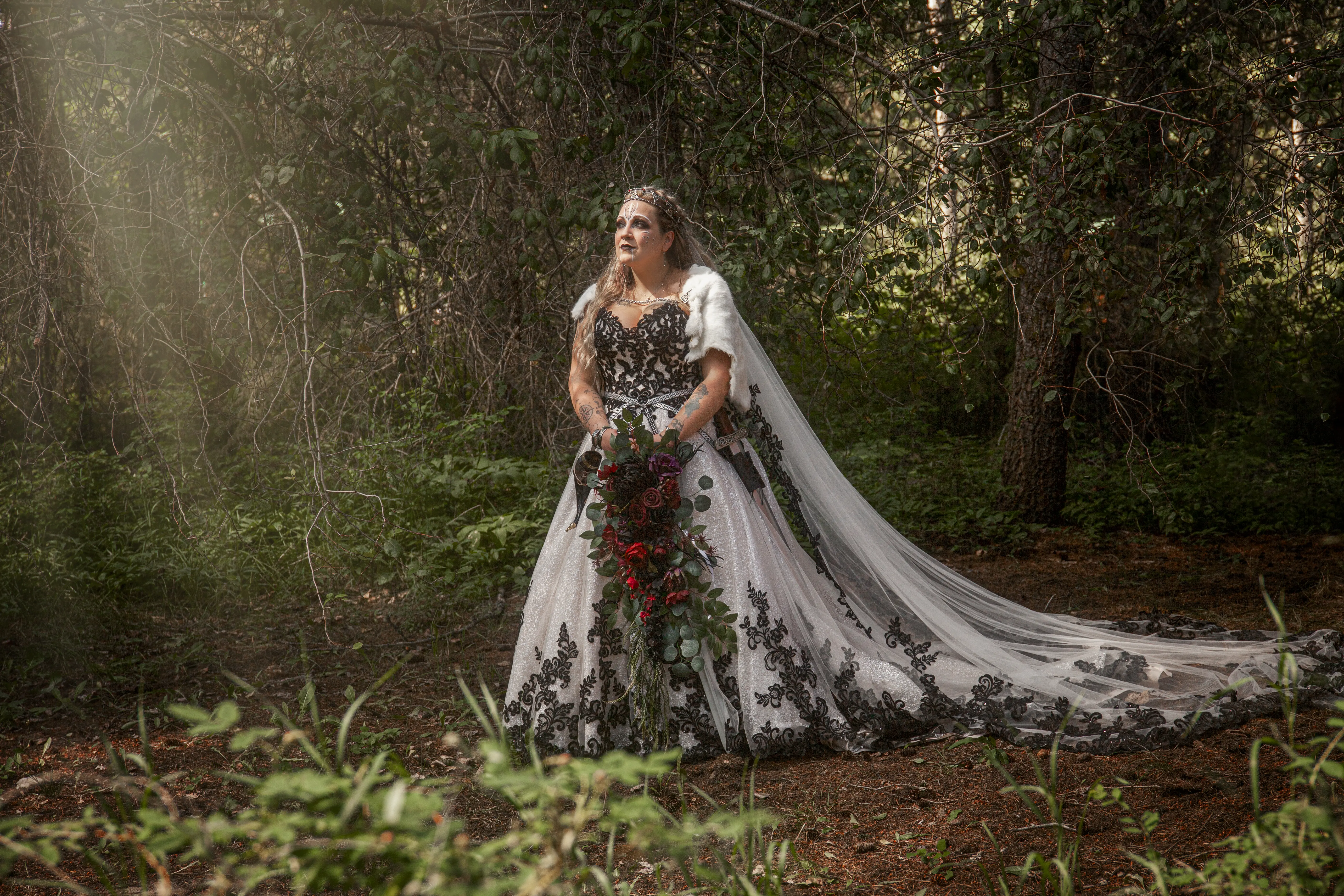 Bride wearing Trystin wedding dress by Maggie Sottero