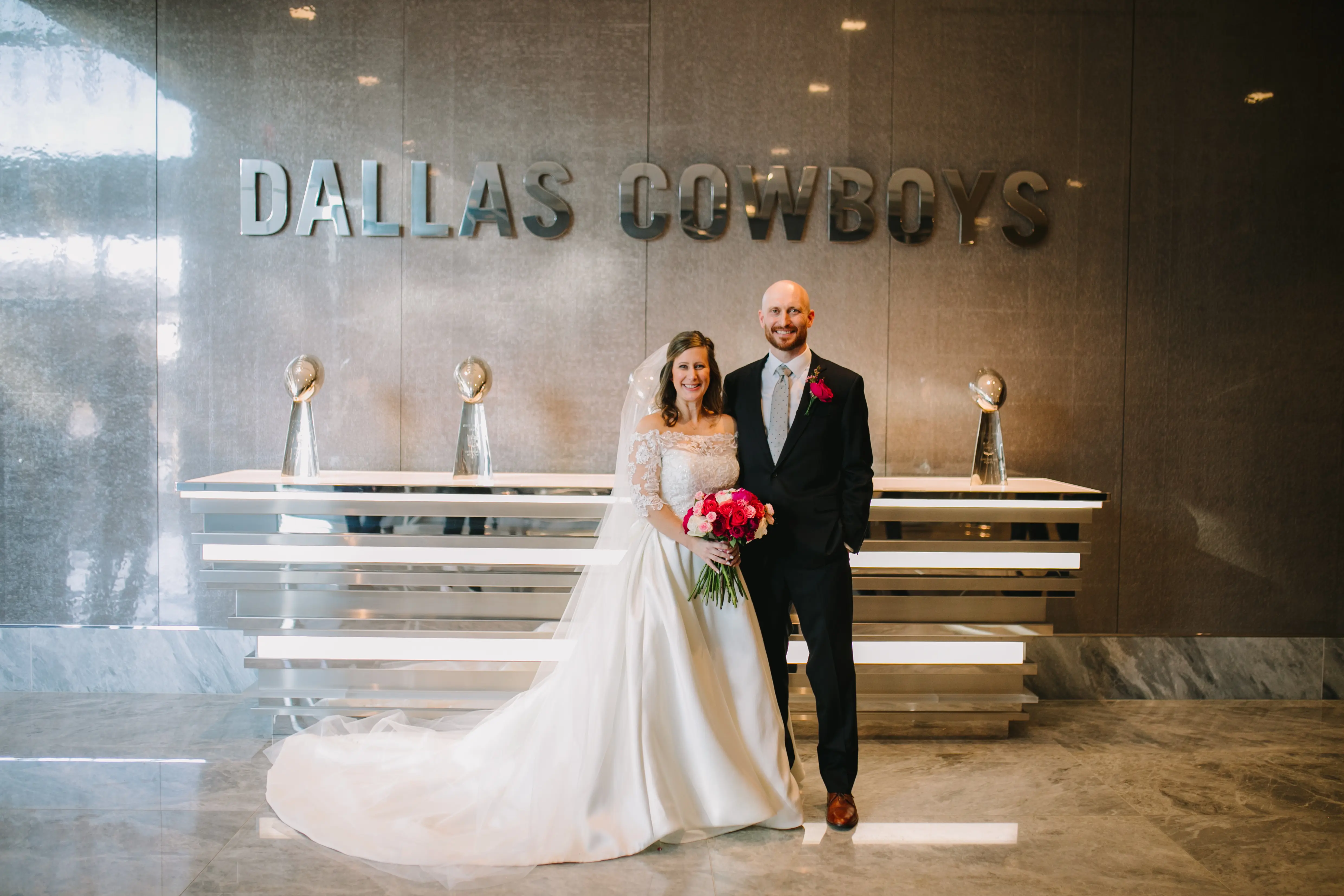 Bride In Satin Ballgown Selena Maggie Sottero With Groom