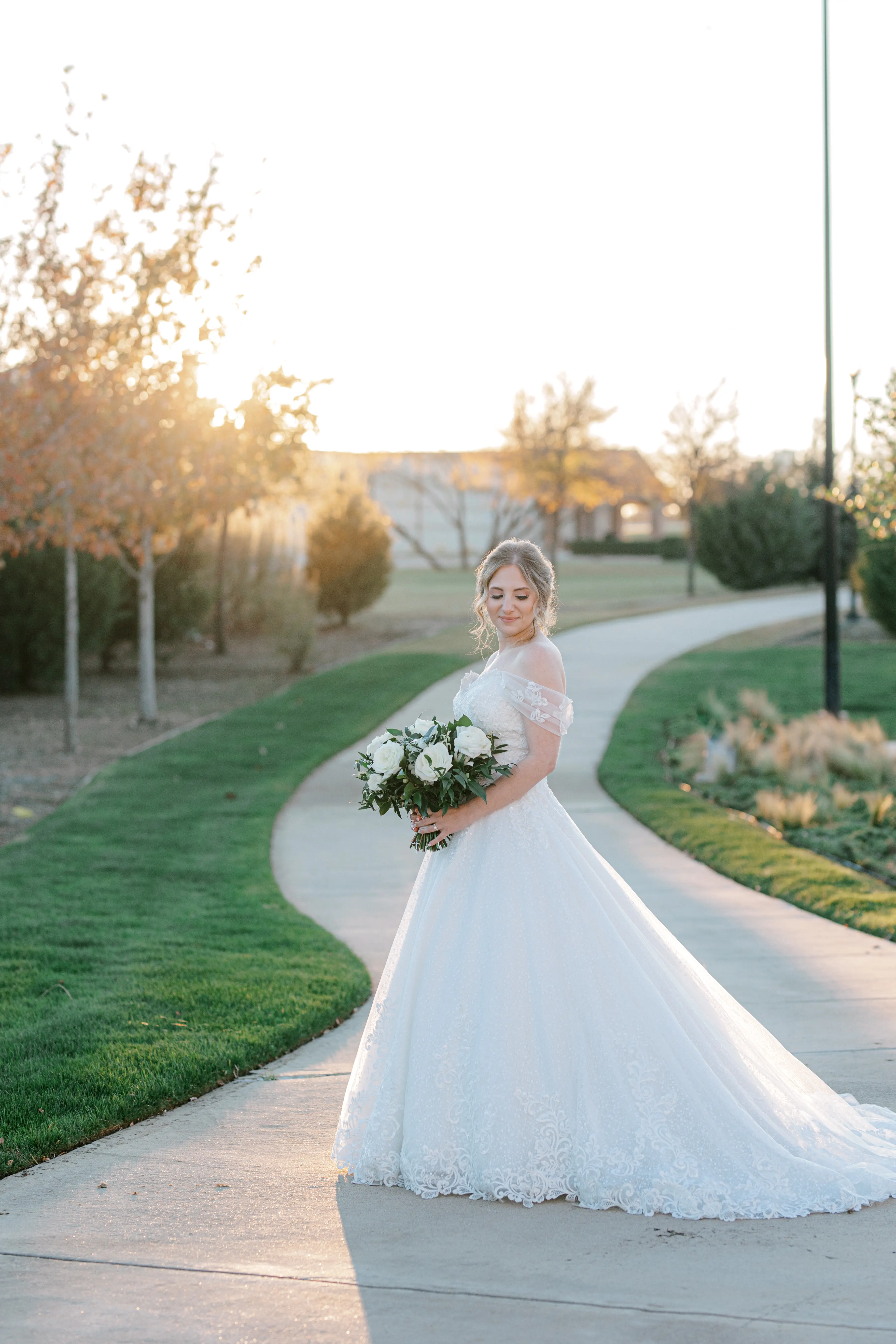 Bride In Chic Lace Ball Gown Wedding Dress Called Tristyn By Maggie Sottero