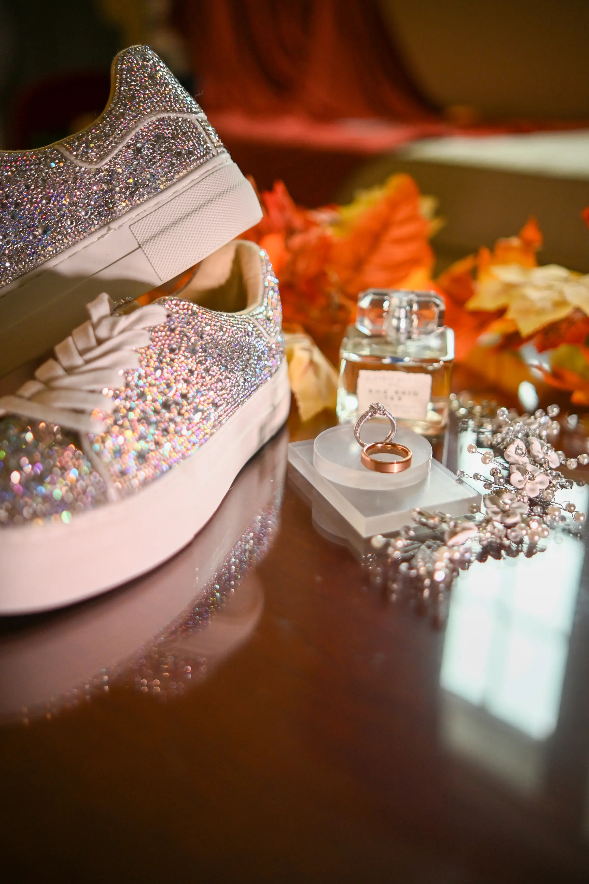 Shoes, ring, and other wedding details