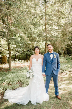 Groom With Bride Wearing Strapless Mermaid Wedding Dress Hattie By Rebeca Ingram