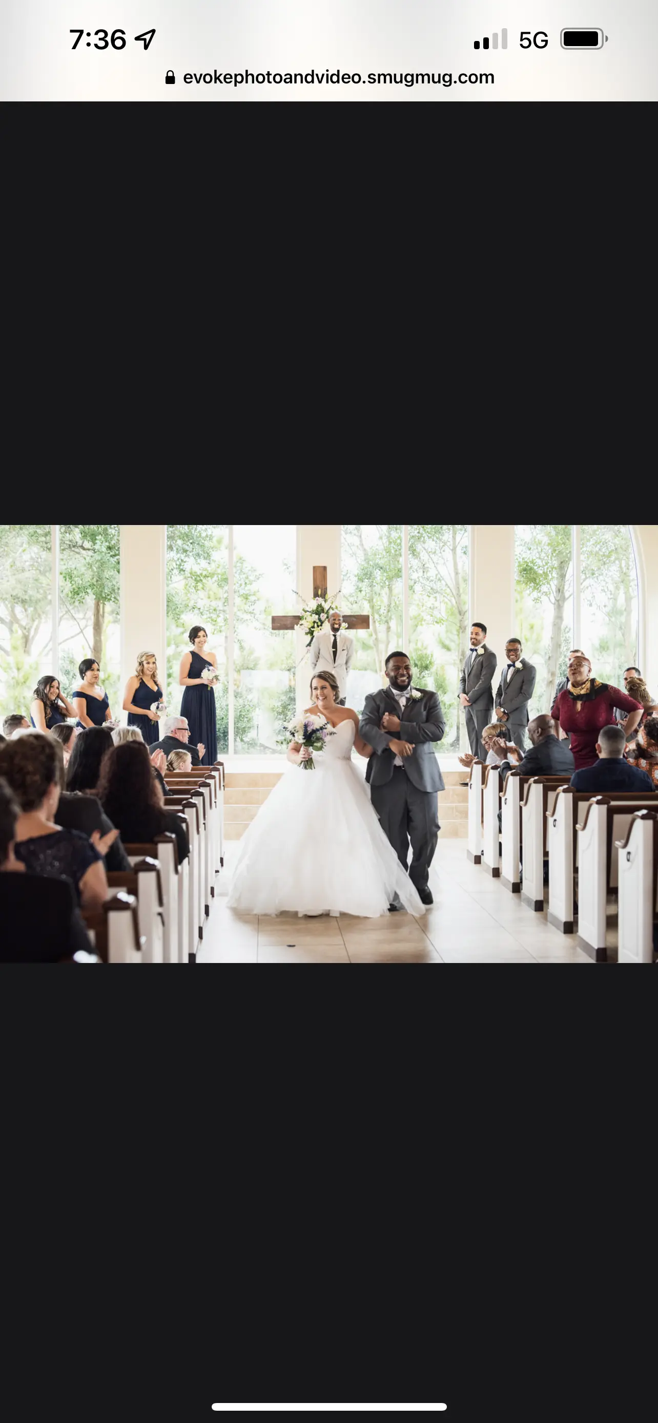 Real Bride in Strapless Tiered Wedding Dress Named Yasmin by Maggie Sottero with Groom