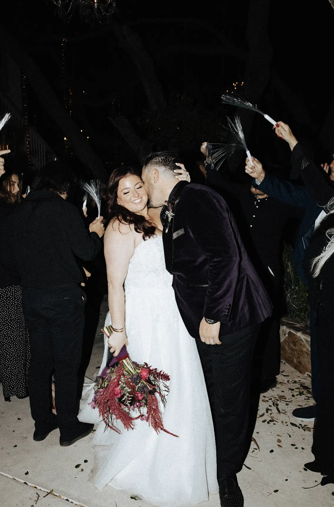 Groom Kissing Bride Wearing A-line Bridal Dress Ainsleigh By Rebecca Ingram