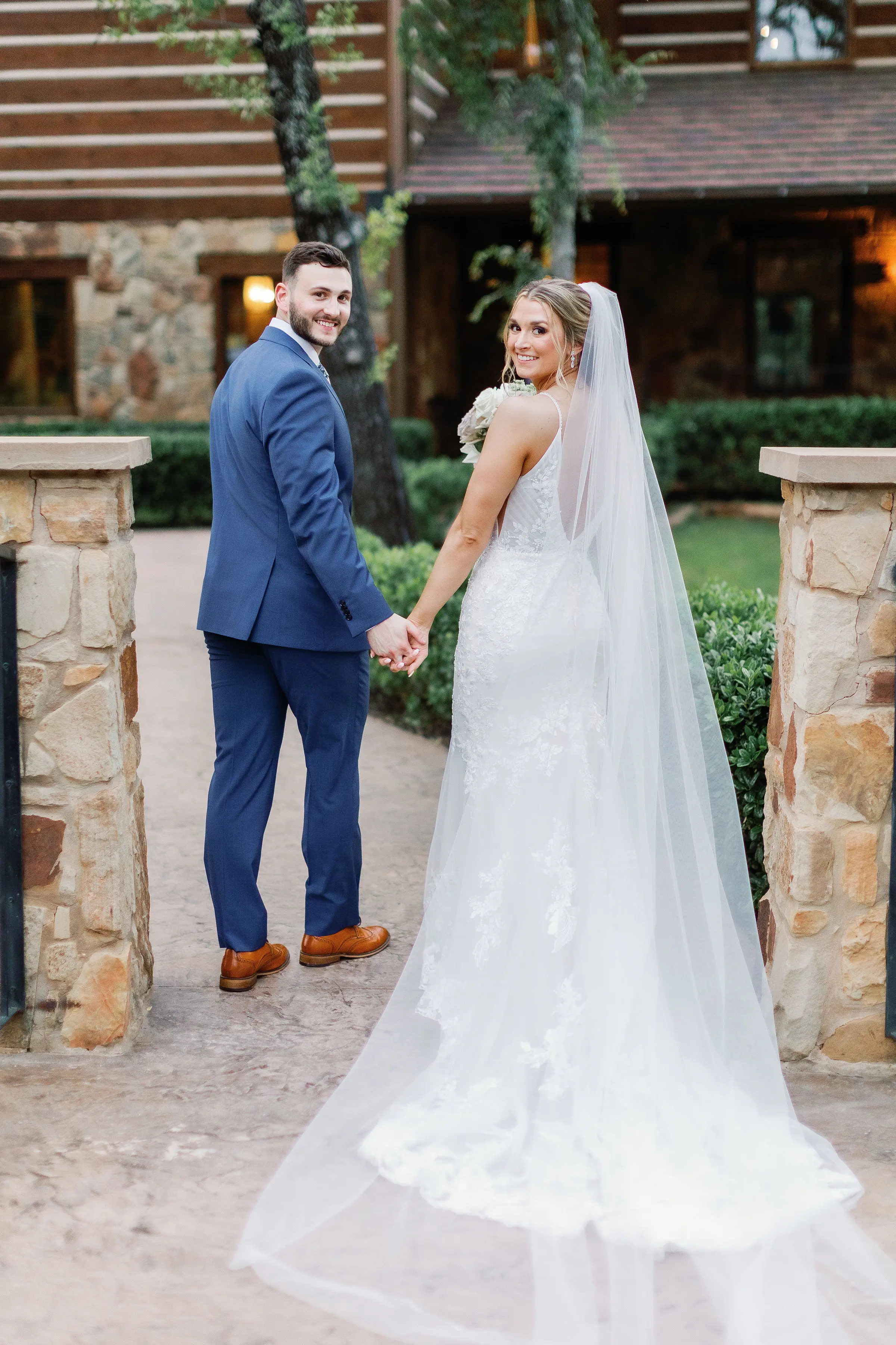 Bride Wearing Sparkly Lace Wedding Dress Called Fontaine By Maggie Sottero