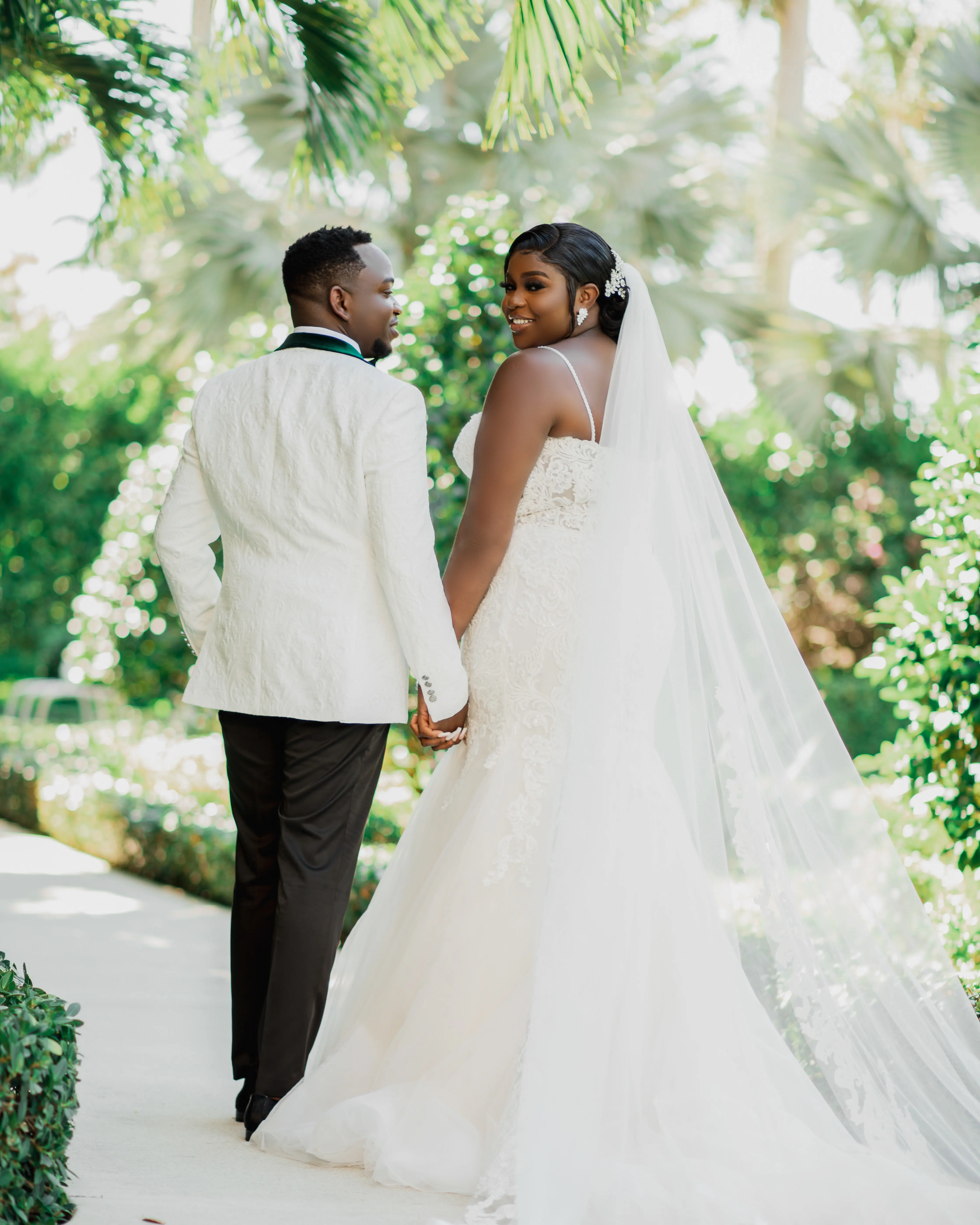 Groom With Bride Wearing Fit And Flare Wedding Dress With Lace Alistaire Lynette By Maggie Sottero