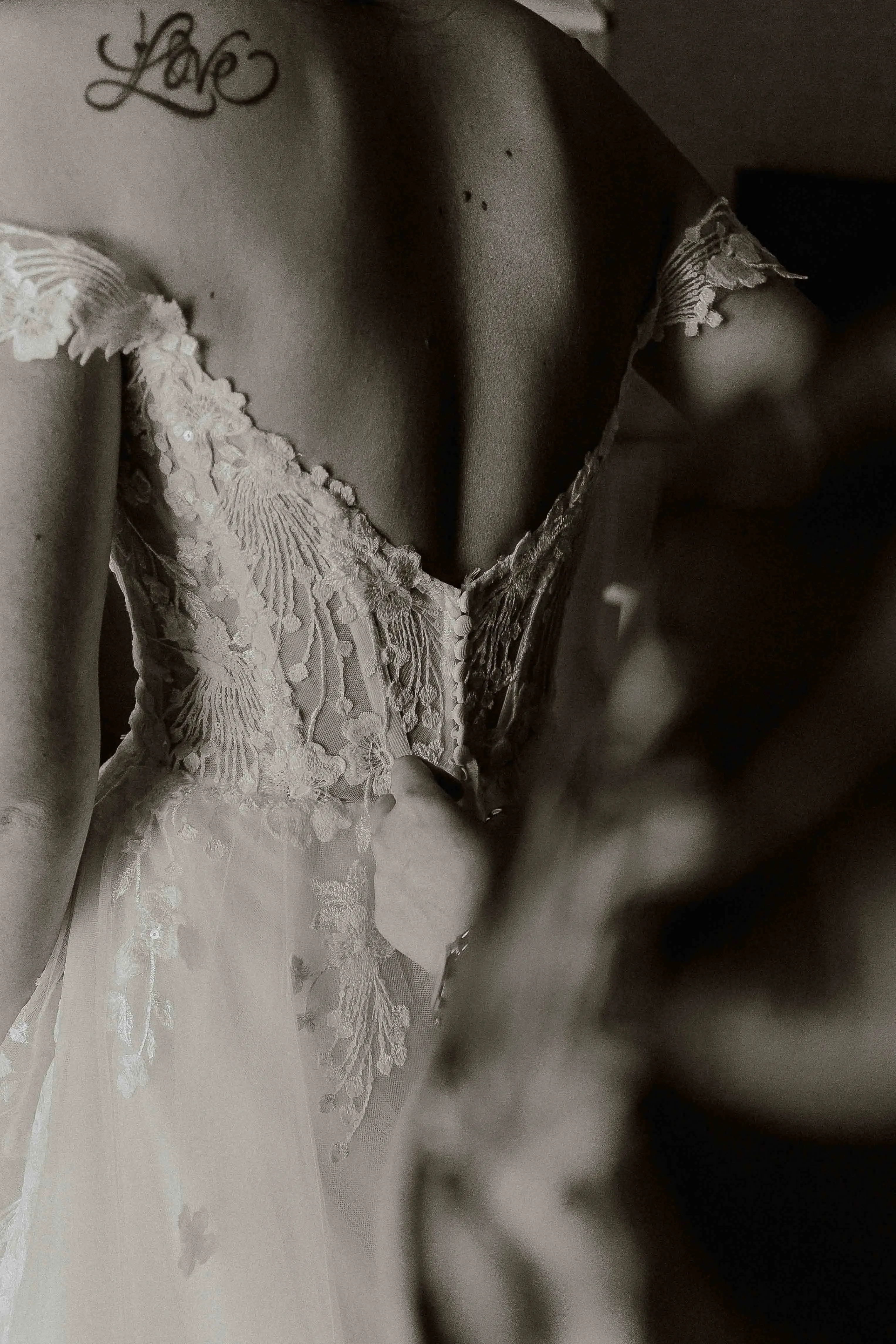 Bride In Lace Wedding Dress Called Harlem By Maggie Sottero With Groom