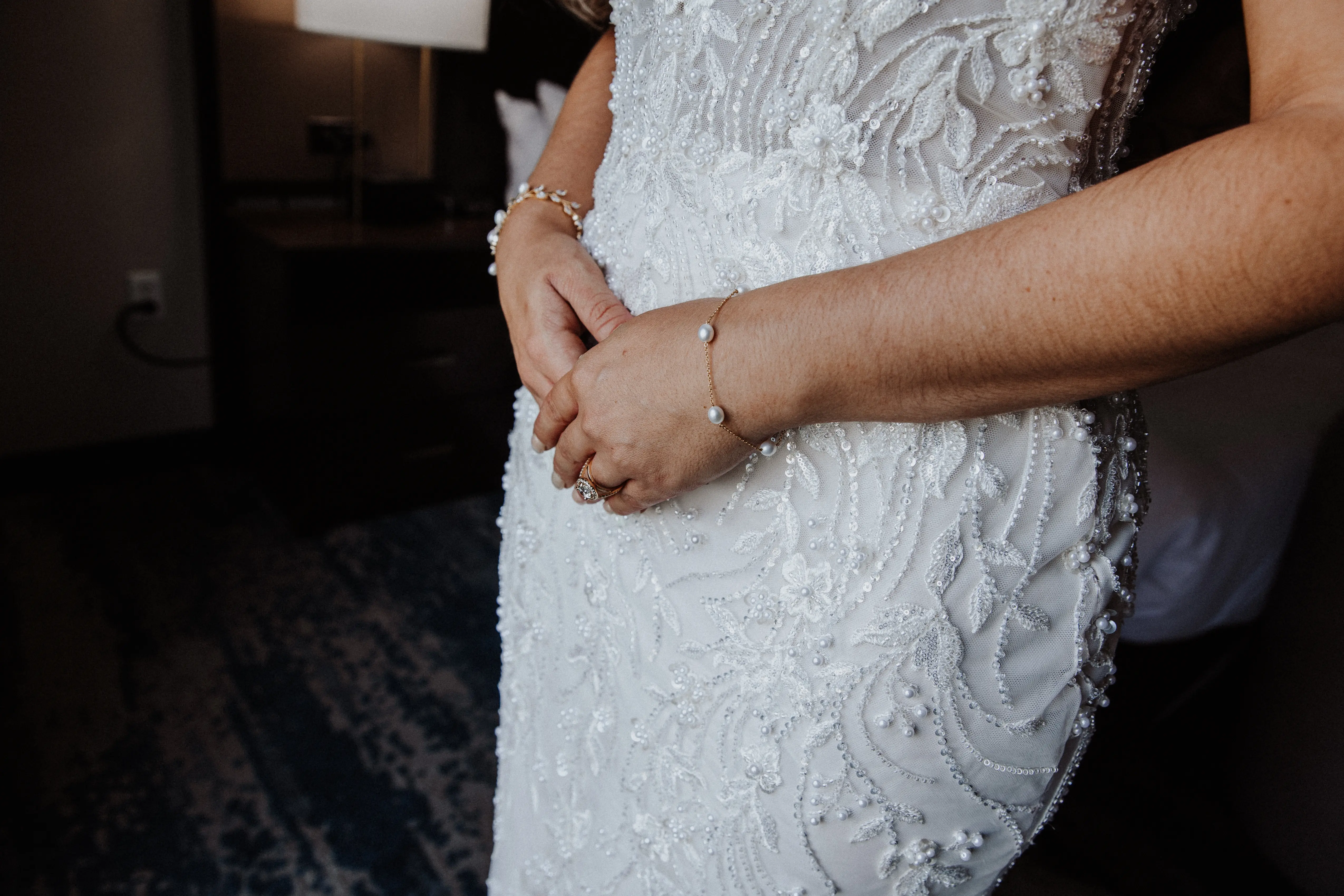 Bride Wearing Beaded Fit-n-flare Wedding Dress Called Jonah Lane By Sottero And Midgley