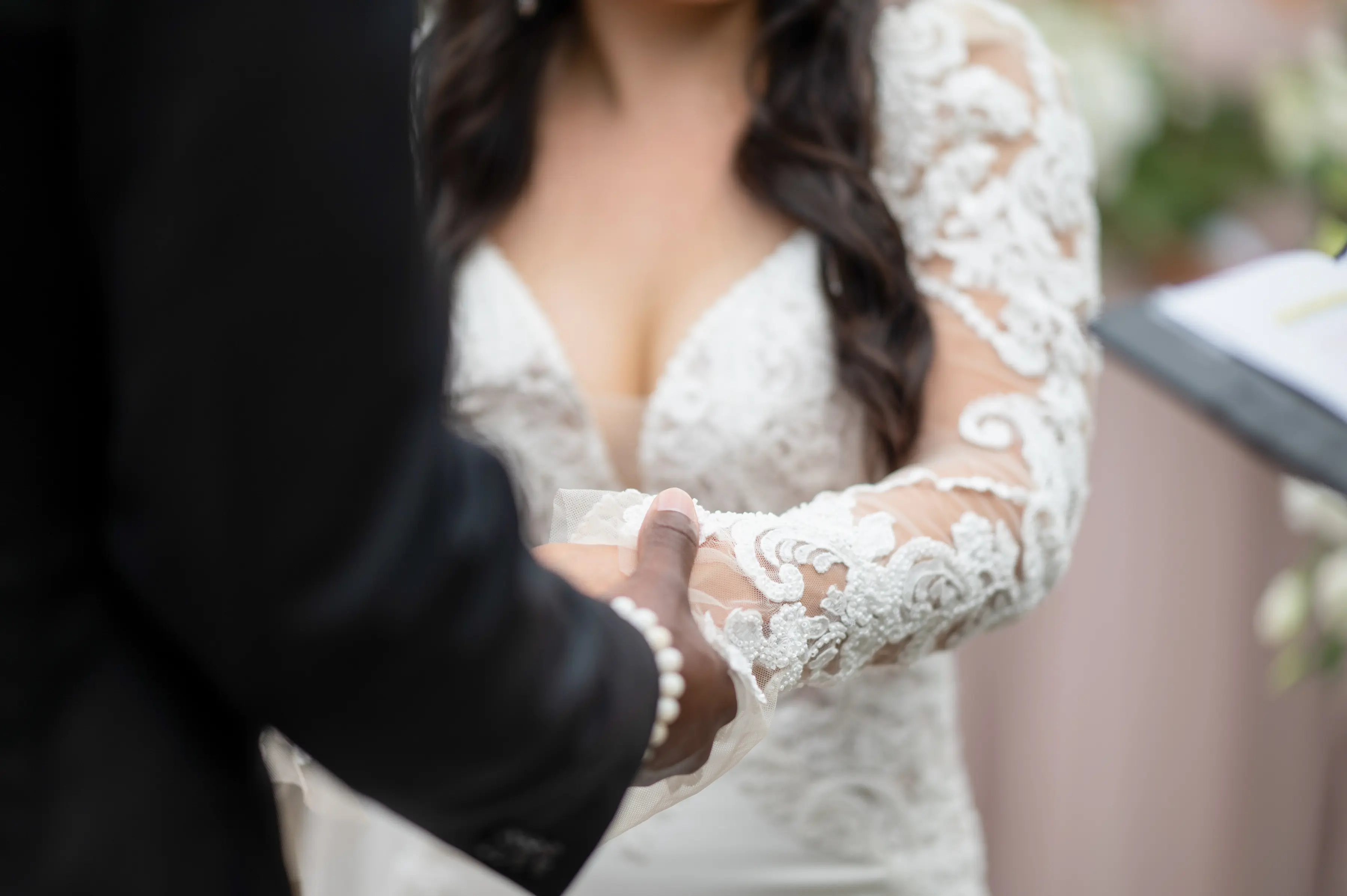 Groom With Bride Wearing Romantic Mermaid Wedding Dress Nikki By Maggie Sottero