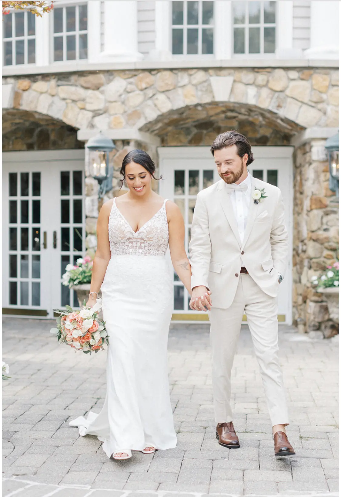Bride In Crepe Wedding Dress Called Carmen By Rebecca Ingram