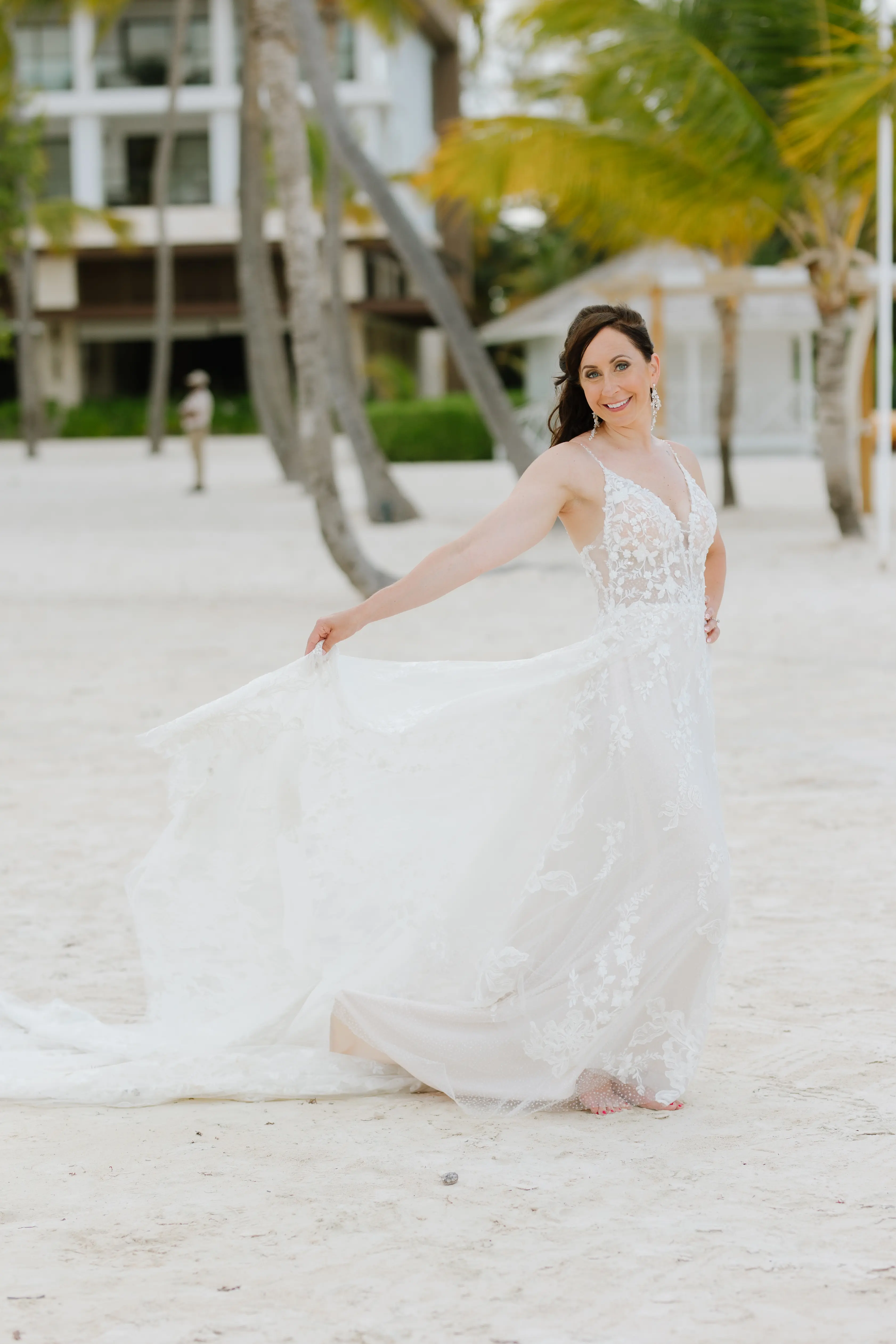 Real Bride in Keyhole Back Wedding Dress in an A-Line Silhouette Called Marlow by Sottero & Midgley