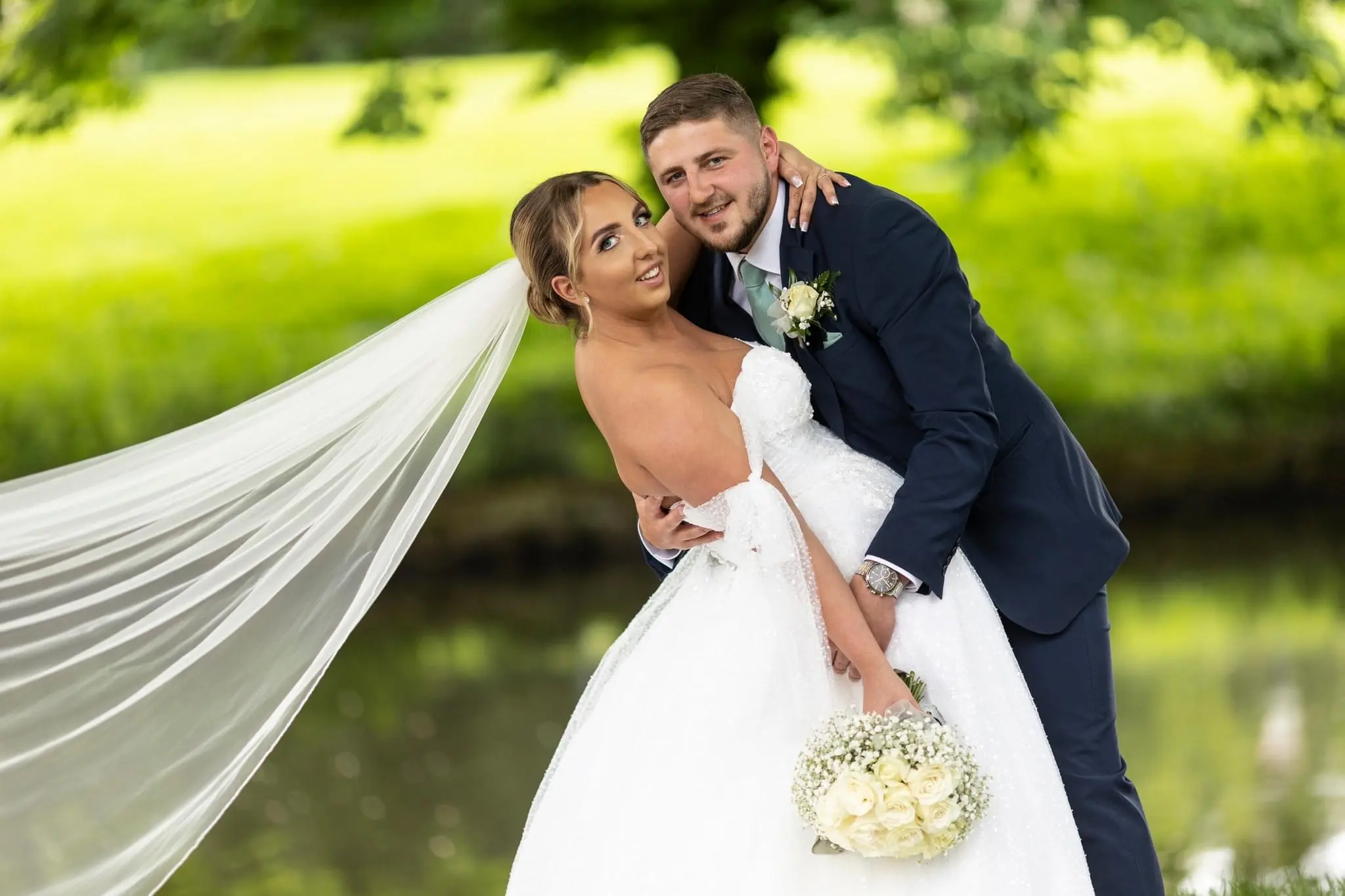 Bride In Strapless Ballgown Shasta Sottero Midgley With Groom