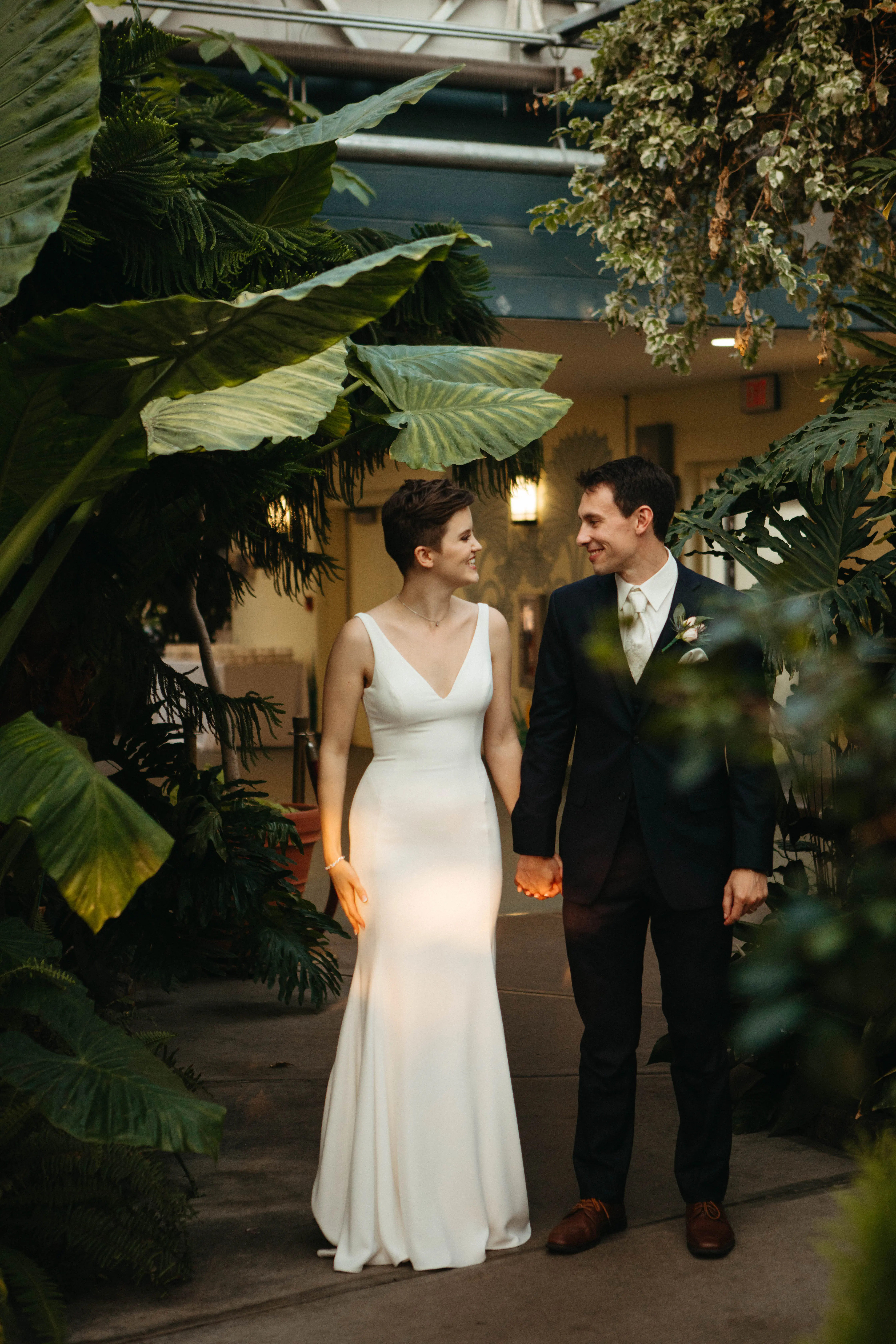 Bride In Minimalist Fit-and-flare Fernanda Maggie Sottero With Groom