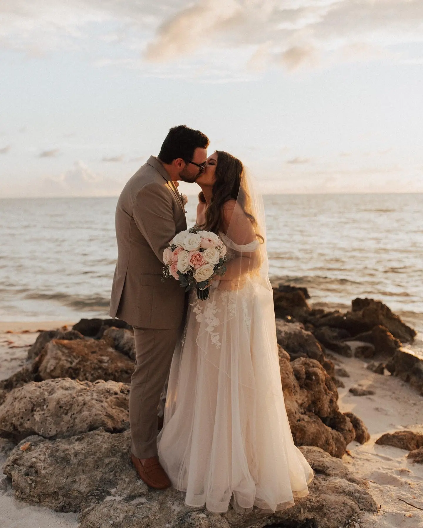 Groom With Bride Wearing Princess Wedding Dress Stevie By Maggie Sottero