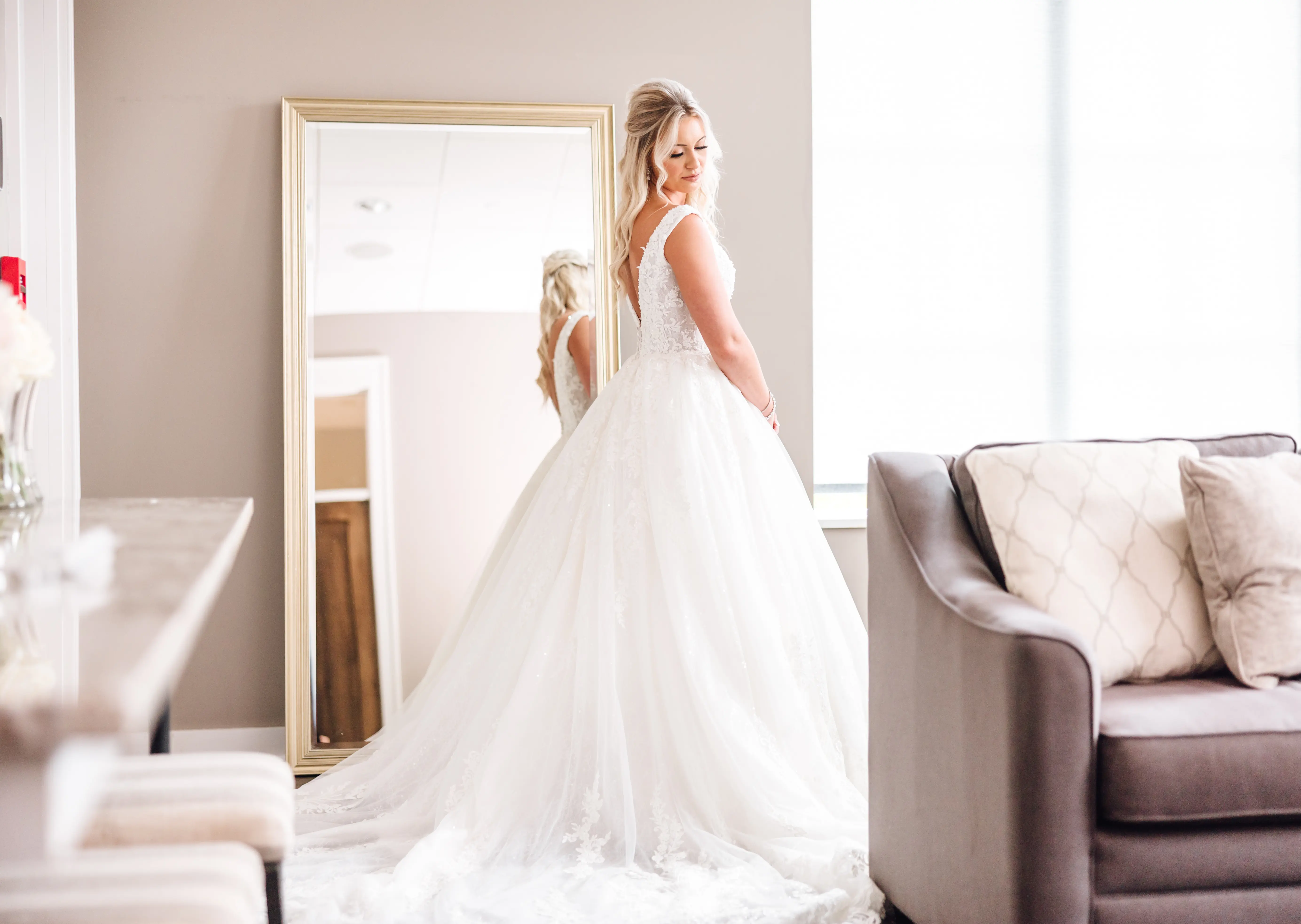 Bride Wearing Lace Ballgown Zachary By Sottero And Midgley