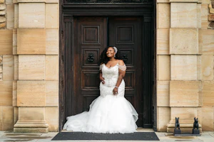 Bride Wearing Beaded Mermaid Style Wedding Dress Brinkley Lynette By Maggie Sottero