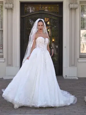 Zulani Strapless Beaded Lace Corset Ballgown Wedding Dress | Sottero and Midgley